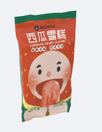 [AI可定制]西瓜味雪糕塑料袋包装设计
